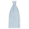 Viola Milano - Micro Flower Selftipped Silk Tie - White/Light Blue - Handmade in Italy - Luxury Exclusive Collection