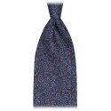 Viola Milano - Micro Paisley Italian Handrolled Silk Tie - Bronze - Handmade in Italy - Luxury Exclusive Collection