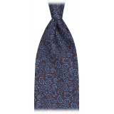 Viola Milano - Micro Paisley Italian Handrolled Silk Tie - Bronze - Handmade in Italy - Luxury Exclusive Collection