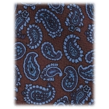 Viola Milano - Micro Paisley Italian Handrolled Silk Tie - Bronze - Handmade in Italy - Luxury Exclusive Collection