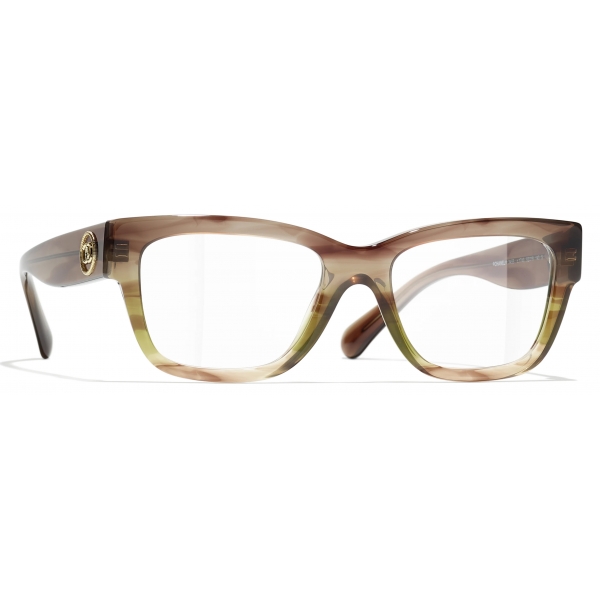 Chanel - Rectangular Optical Glasses - Olive Brown - Chanel Eyewear