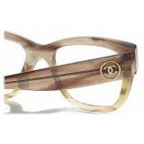 Chanel - Occhiali da Vista Rettangolari - Oliva Marrone - Chanel Eyewear