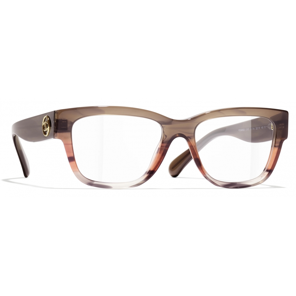 Chanel - Rectangular Optical Glasses - Brown Orange - Chanel Eyewear -  Avvenice