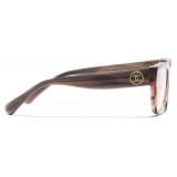 Chanel - Occhiali da Vista Rettangolari - Marrone Arancione - Chanel Eyewear