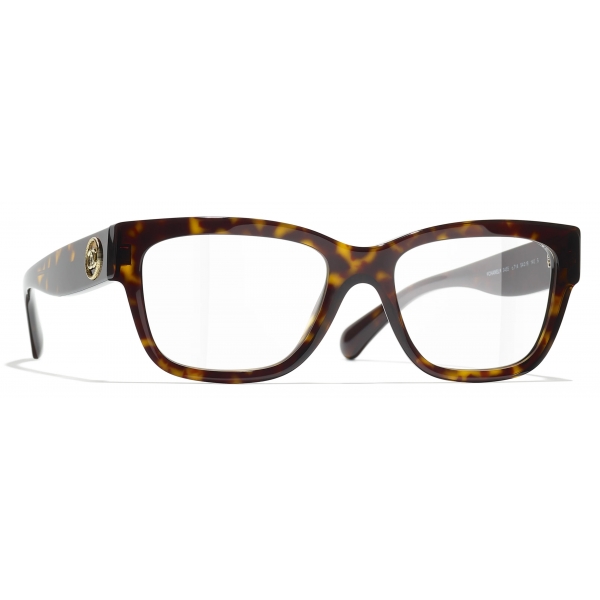 Chanel - Rectangular Optical Glasses - Dark Tortoise - Chanel Eyewear