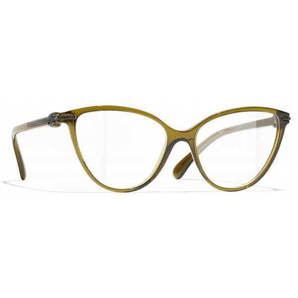 Chanel - Cat-Eye Optical Glasses - Olive - Chanel Eyewear