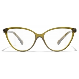 Chanel - Occhiali da Vista Cat-Eye - Oliva - Chanel Eyewear