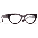 Chanel - Rectangular Optical Glasses - Burgundy - Chanel Eyewear