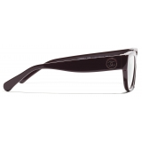 Chanel - Rectangular Optical Glasses - Burgundy - Chanel Eyewear