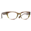 Chanel - Rectangular Optical Glasses - Olive Brown - Chanel Eyewear