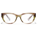 Chanel - Rectangular Optical Glasses - Olive Brown - Chanel Eyewear