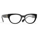 Chanel - Occhiali da Vista Rettangolari - Nero - Chanel Eyewear