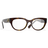 Chanel - Rectangular Optical Glasses - Dark Tortoise - Chanel Eyewear