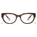 Chanel - Rectangular Optical Glasses - Dark Tortoise - Chanel Eyewear