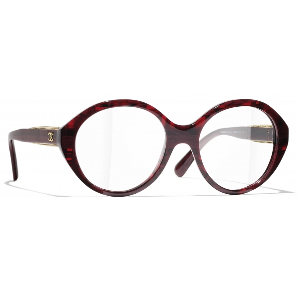 Chanel - Occhiali da Vista Rotondi - Rosso - Chanel Eyewear