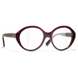 Chanel - Occhiali da Vista Rotondi - Rosso - Chanel Eyewear