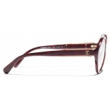 Chanel - Occhiali da Vista Rotondi - Rosso - Chanel Eyewear