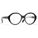 Chanel - Occhiali da Vista Rotondi - Nero - Chanel Eyewear