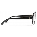 Chanel - Occhiali da Vista Rotondi - Nero - Chanel Eyewear