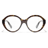 Chanel - Occhiali da Vista Rotondi - Tartaruga Scuro - Chanel Eyewear