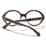 Chanel - Occhiali da Vista Rotondi - Tartaruga Scuro - Chanel Eyewear