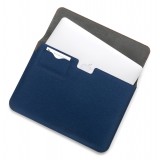 Woodcessories - Noce / Pelle Blu Navy / MacBook Cover - MacBook 13 Pro Touchbar - Custodia Eco Pouch - Borsa MacBook in Legno