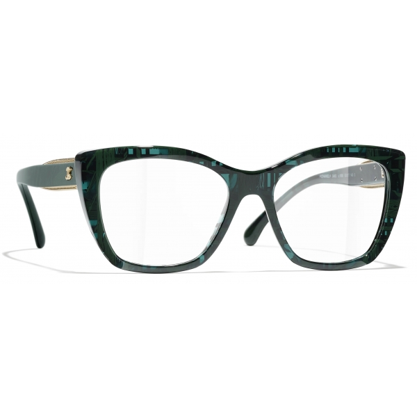 Chanel - Occhiali da Vista Cat-Eye - Verde Scuro - Chanel Eyewear