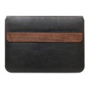 Woodcessories - Walnut / Black Leather / MacBook Bag - MacBook 15 Pro - Eco Pouch Case - Wooden MacBook Bag