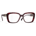 Chanel - Occhiali da Vista Quadrata - Rosso - Chanel Eyewear