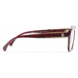 Chanel - Occhiali da Vista Quadrata - Rosso - Chanel Eyewear