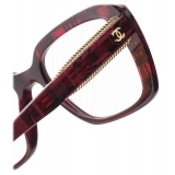 Chanel - Occhiali da Vista Quadrata - Rosso - Chanel Eyewear
