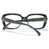 Chanel - Occhiali da Vista Quadrata - Verde Scuro - Chanel Eyewear