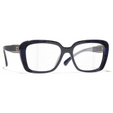 Chanel - Occhiali da Vista Quadrata - Blu - Chanel Eyewear