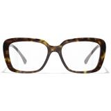 Chanel - Occhiali da Vista Quadrata - Tartaruga Scuro - Chanel Eyewear