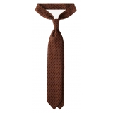 Viola Milano - Micro Paisley Selftipped Italian Silk Tie - Bronze/Wine - Handmade in Italy - Luxury Exclusive Collection