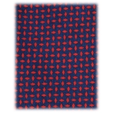 Viola Milano - Micro Pattern Selftipped Italian Silk Tie - Navy/Wine - Handmade in Italy - Luxury Exclusive Collection