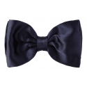 Viola Milano - Midnight Navy Ready-Tie Grosgrain Bow-Tie - Handmade in Italy - Luxury Exclusive Collection