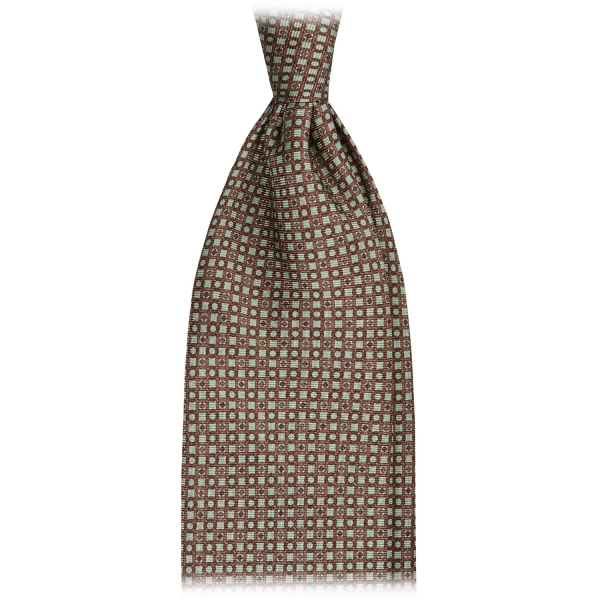 Viola Milano - Milanese Maillon Selftipped Silk Tie - Pistachio - Handmade in Italy - Luxury Exclusive Collection