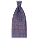 Viola Milano - Milanese Maillon Selftipped Silk Tie - Red/Sea - Handmade in Italy - Luxury Exclusive Collection