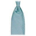 Viola Milano - Milanese Maillon Selftipped Silk Tie - Turquoise - Handmade in Italy - Luxury Exclusive Collection