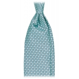 Viola Milano - Milanese Maillon Selftipped Silk Tie - Turquoise - Handmade in Italy - Luxury Exclusive Collection