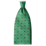 Viola Milano - Mixed Floral 3-Fold Selftipped Silk Tie - Apple - Handmade in Italy - Luxury Exclusive Collection