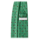 Viola Milano - Mixed Floral 3-Fold Selftipped Silk Tie - Apple - Handmade in Italy - Luxury Exclusive Collection