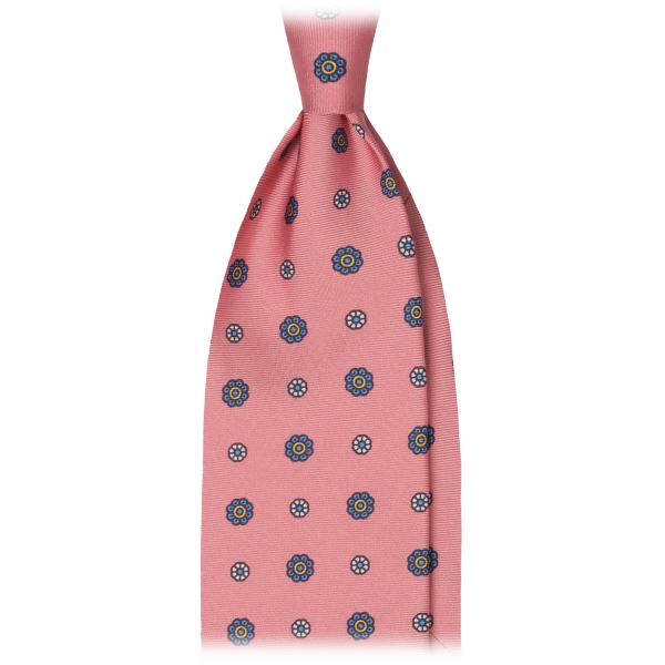 Viola Milano - Mix Floral Selftipped Italian Silk Tie - Rose Bloom - Handmade in Italy - Luxury Exclusive Collection