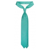 Viola Milano - Mix Floral Selftipped Italian Silk Tie - Spring Green - Handmade in Italy - Luxury Exclusive Collection