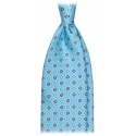 Viola Milano - Mix Floral Selftipped Silk Tie - Light Blue - Handmade in Italy - Luxury Exclusive Collection