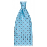 Viola Milano - Mix Floral Selftipped Silk Tie - Light Blue - Handmade in Italy - Luxury Exclusive Collection