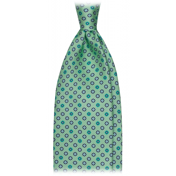 Viola Milano - Mix Floral Selftipped Silk Tie - Lime Mix - Handmade in Italy - Luxury Exclusive Collection