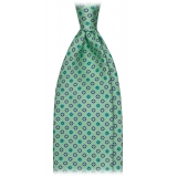 Viola Milano - Mix Floral Selftipped Silk Tie - Lime Mix - Handmade in Italy - Luxury Exclusive Collection