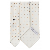 Viola Milano - Mix Floral Untipped Italian Silk Tie - Natural White - Handmade in Italy - Luxury Exclusive Collection